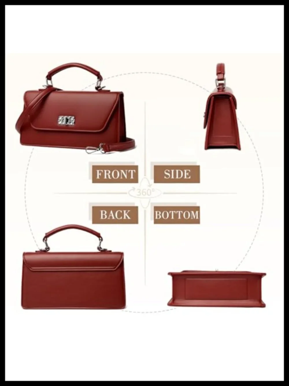 Leather Top Handle Satchel Purse with Crossbody Strap